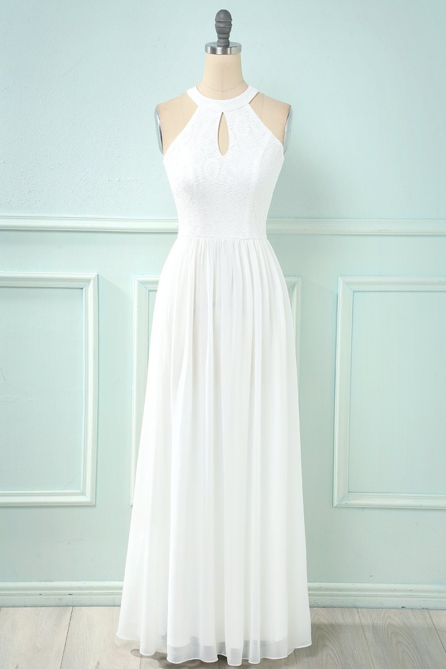 Festa ZAPAKA | Halter Keyhole Lace Chiffon Bridesmaid Dress