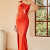 Festa ZAPAKA | Orange One Shoulder Cut Out Long Prom Dress