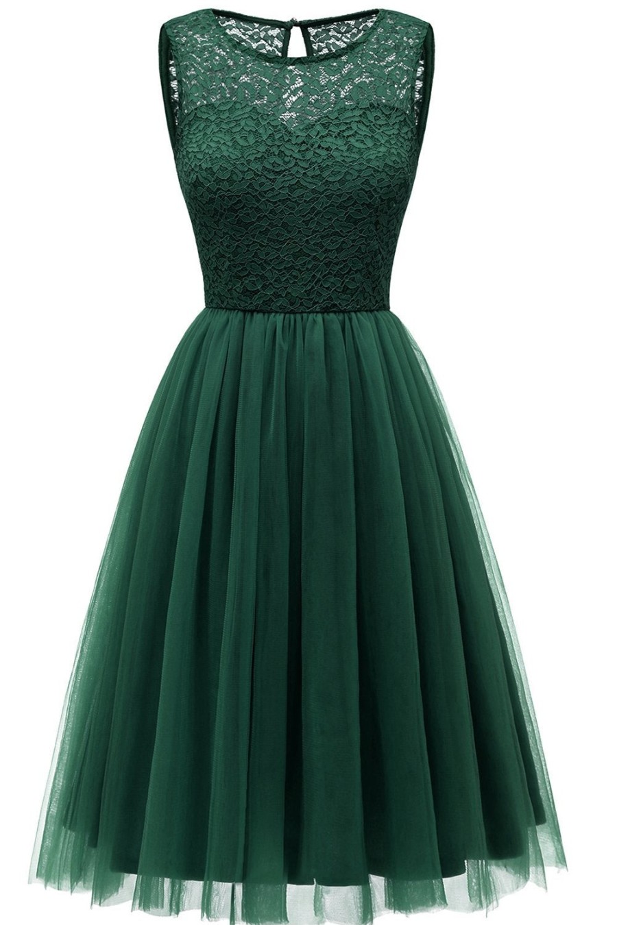 Festa ZAPAKA | Vestido De Renda De Tulle Verde Escuro