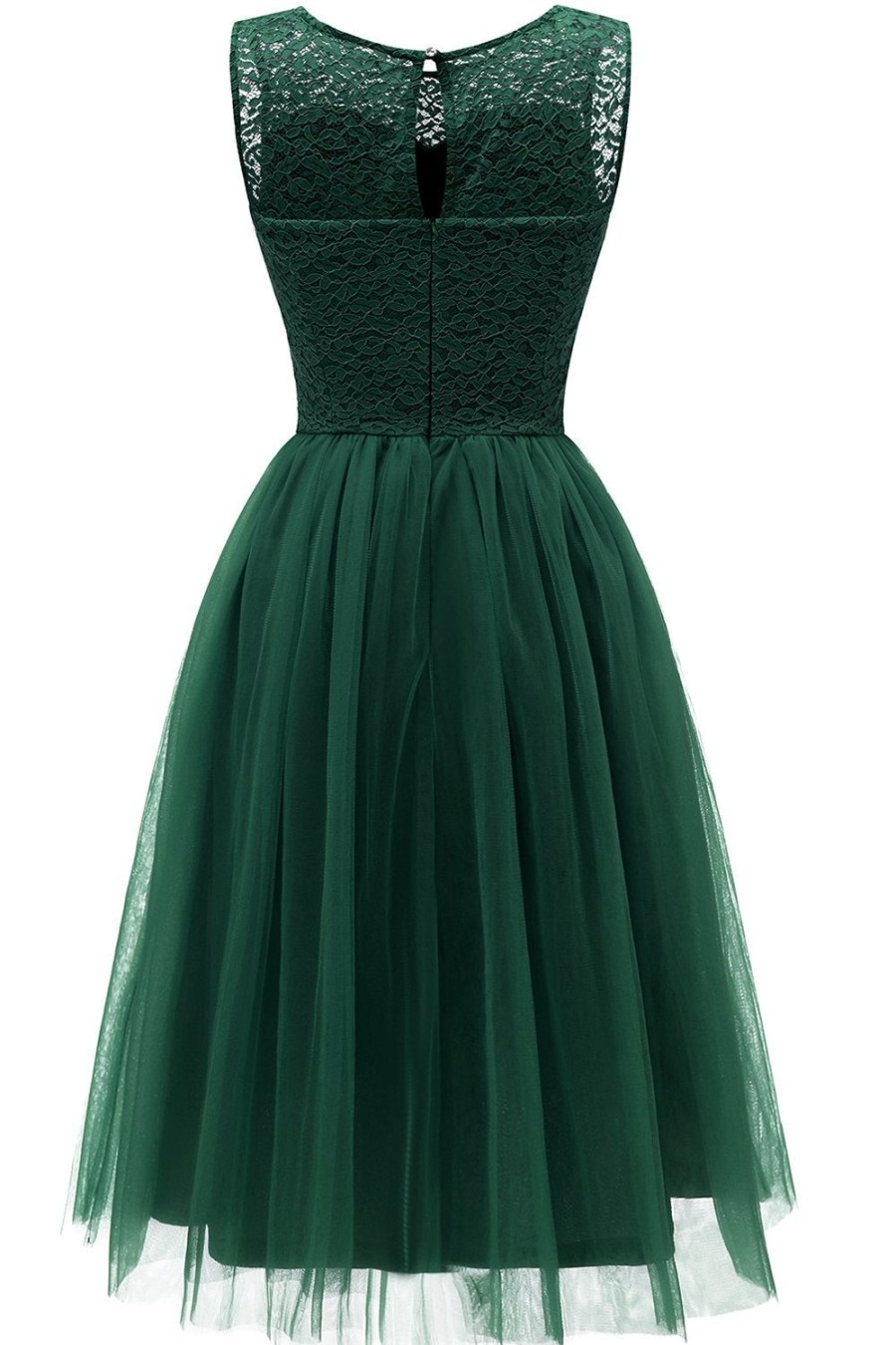 Festa ZAPAKA | Vestido De Renda De Tulle Verde Escuro