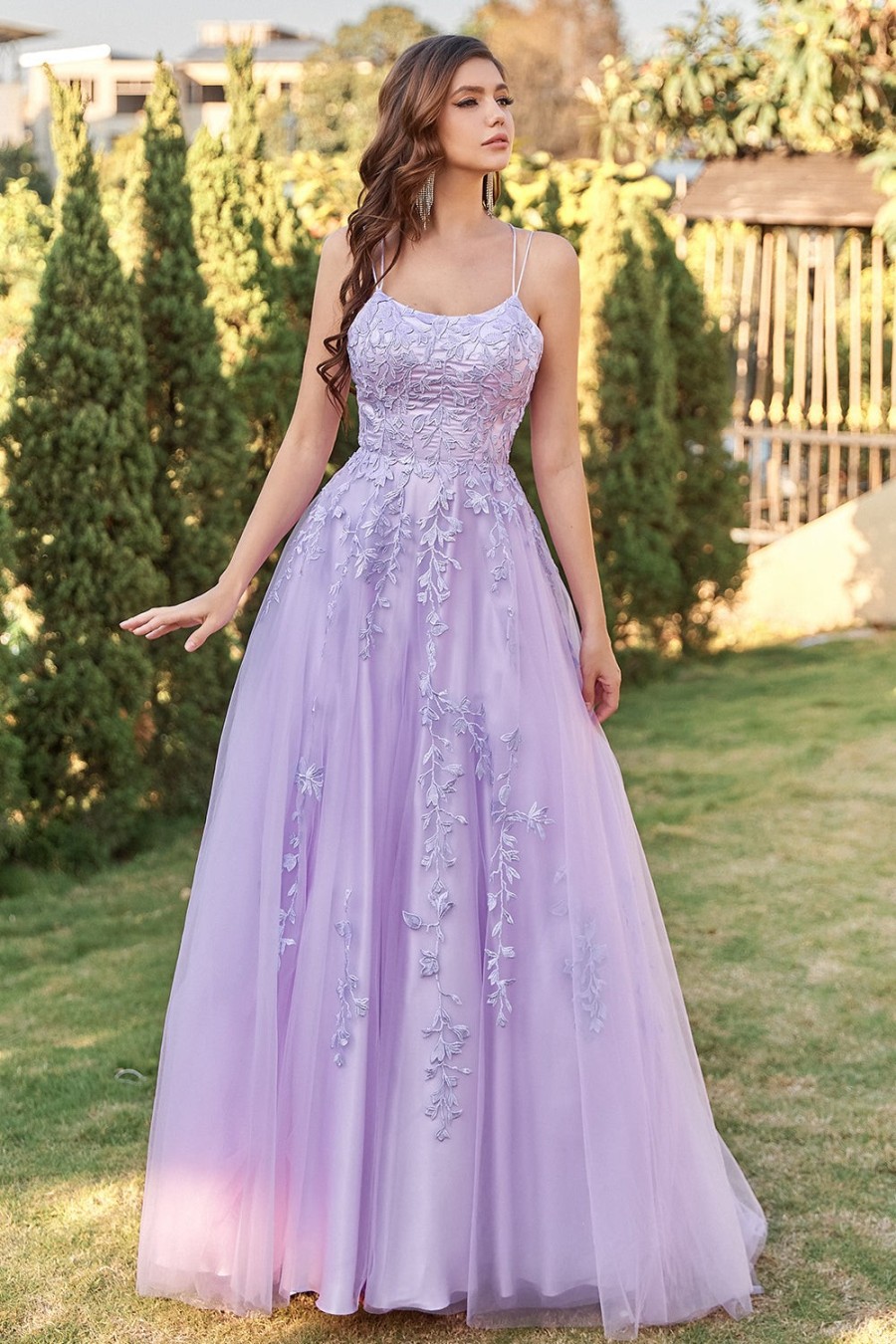 Festa ZAPAKA | Vestido De Baile De Tulle Roxo Com Apliques