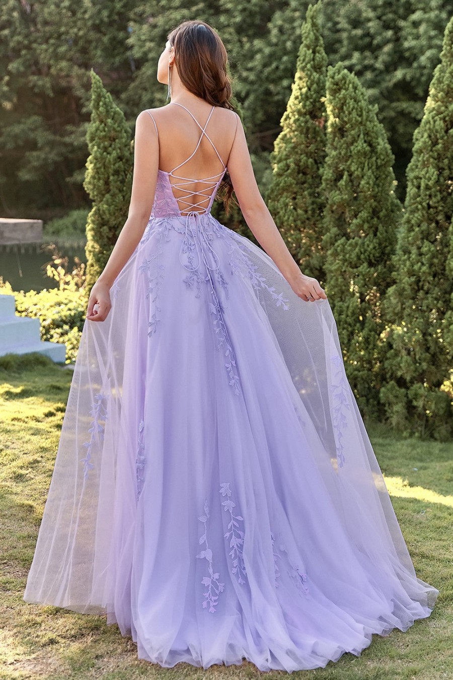 Festa ZAPAKA | Vestido De Baile De Tulle Roxo Com Apliques