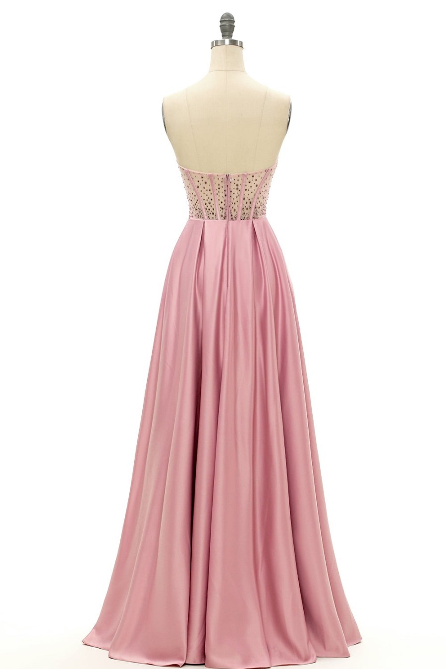 Festa ZAPAKA | Blush Beaded Sweetheart Longo Vestido De Baile