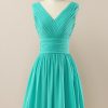 Festa ZAPAKA | Vestido De Dama De Honra De Chiffon Midi Verde