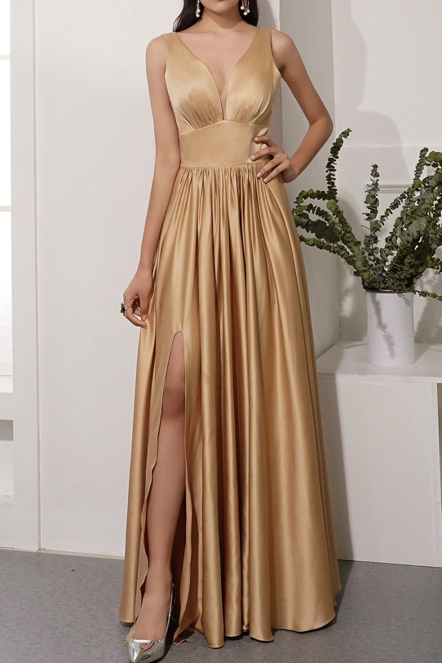 Festa ZAPAKA | Vestidos De Cerimonia Longo De Dourado