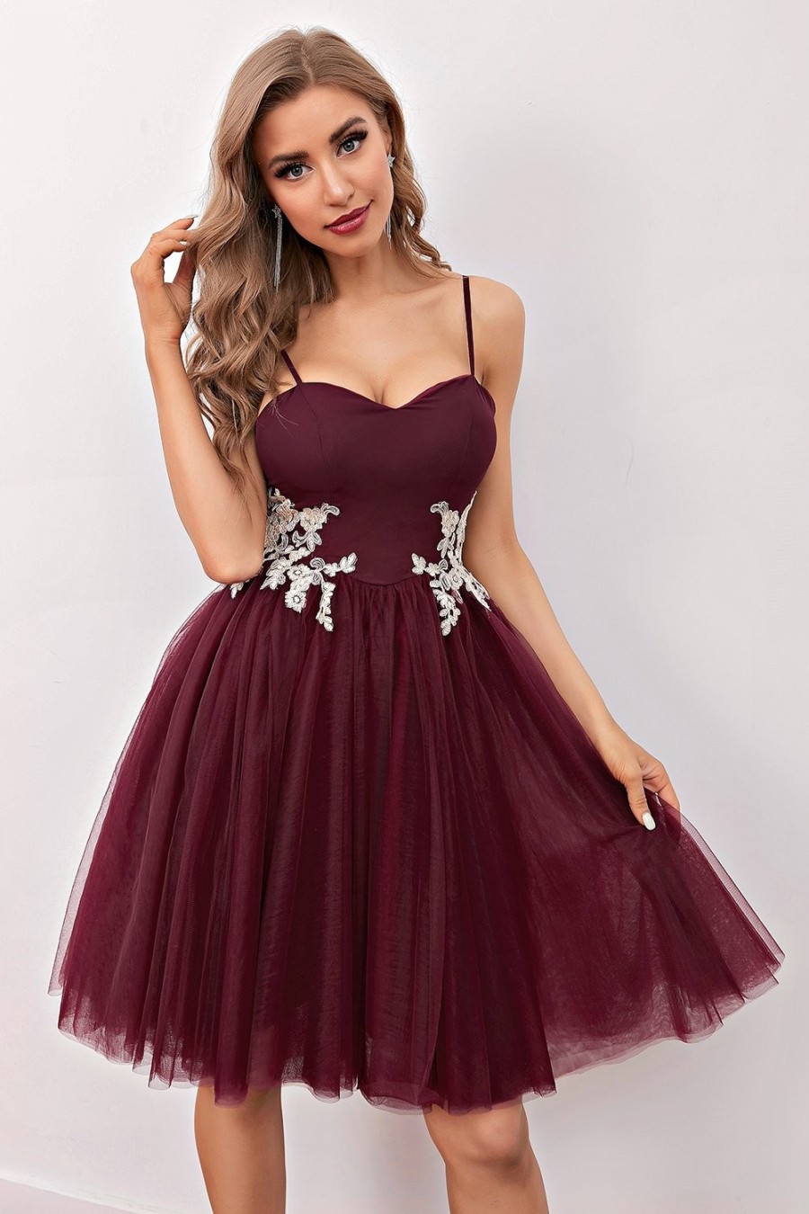 Festa ZAPAKA | Burgundy Short Prom Homecoming Dress