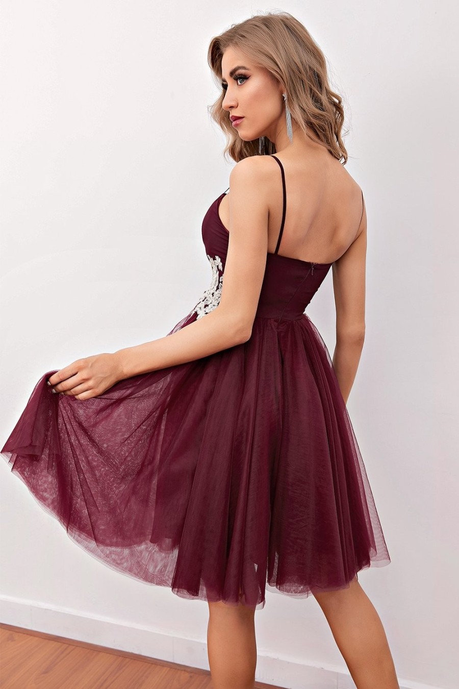 Festa ZAPAKA | Burgundy Short Prom Homecoming Dress