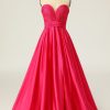 Festa ZAPAKA | Um Vestido De Baile Longo De Fuchsia De Linha Com Ruched