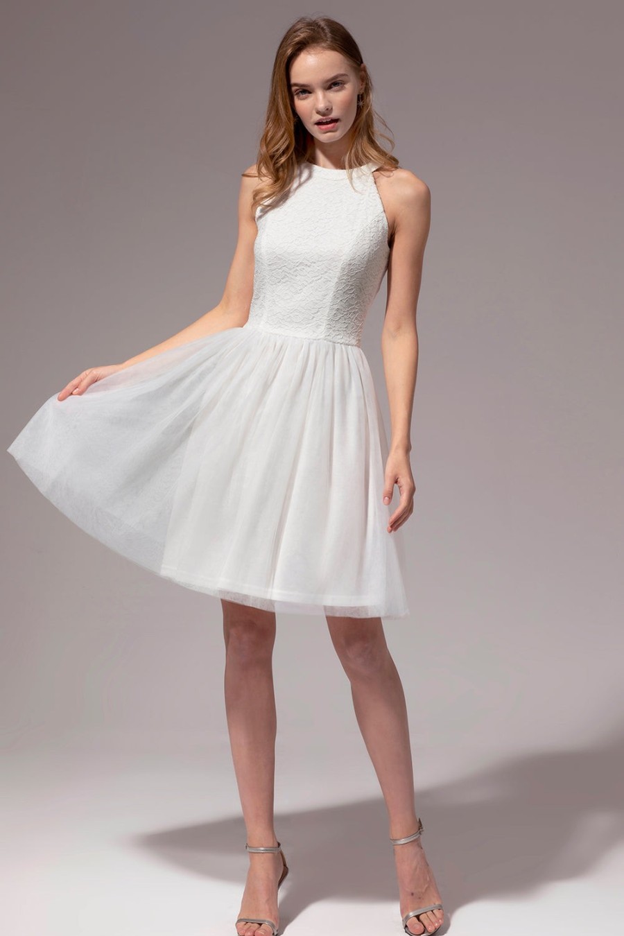 Festa ZAPAKA | Vestido De Renda Branco Halter