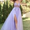 Festa ZAPAKA | Lavanda Tulle Vestido De Baile De Linha Com Missangas