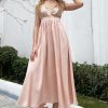 Festa ZAPAKA | Blush Spaghetti Alcas Sequins Vestido De Baile Com Fenda