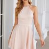 Festa ZAPAKA | Um Vestido De Festa Curto Halter Line Blush