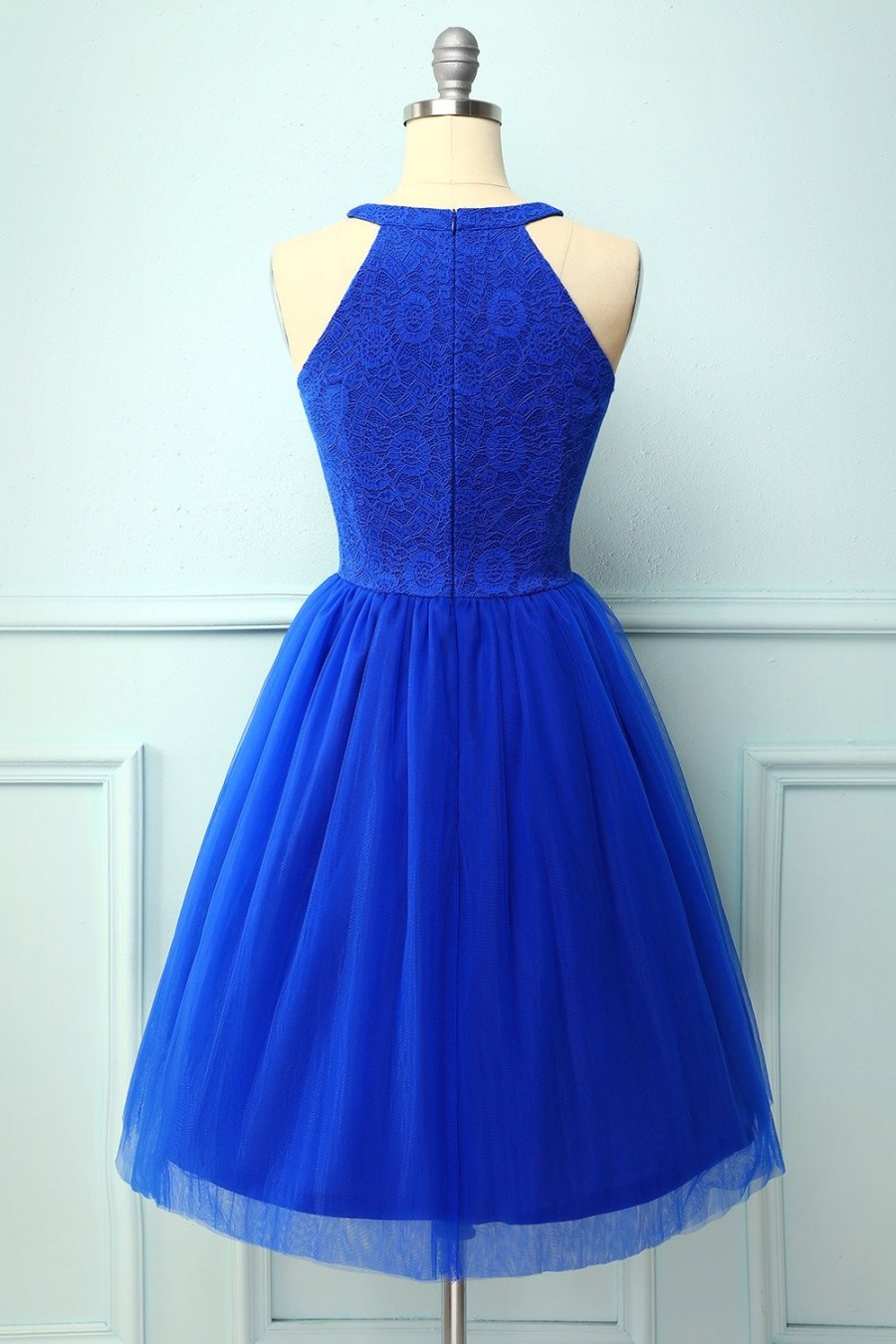 Festa ZAPAKA | Vestido De Renda Azul Royal Halter