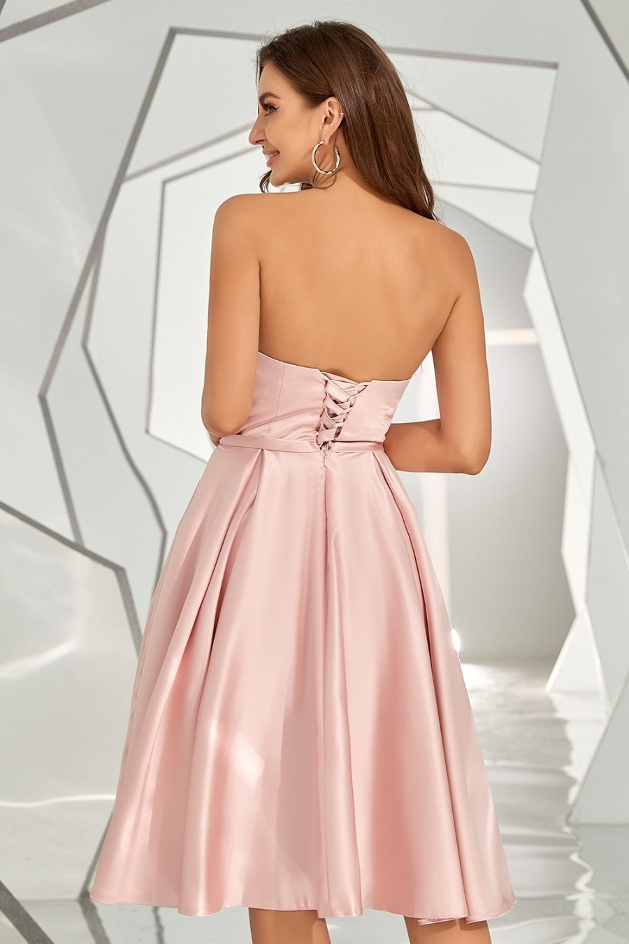 Festa ZAPAKA | Blush Sweetheart Um Vestido De Homecoming De Linha