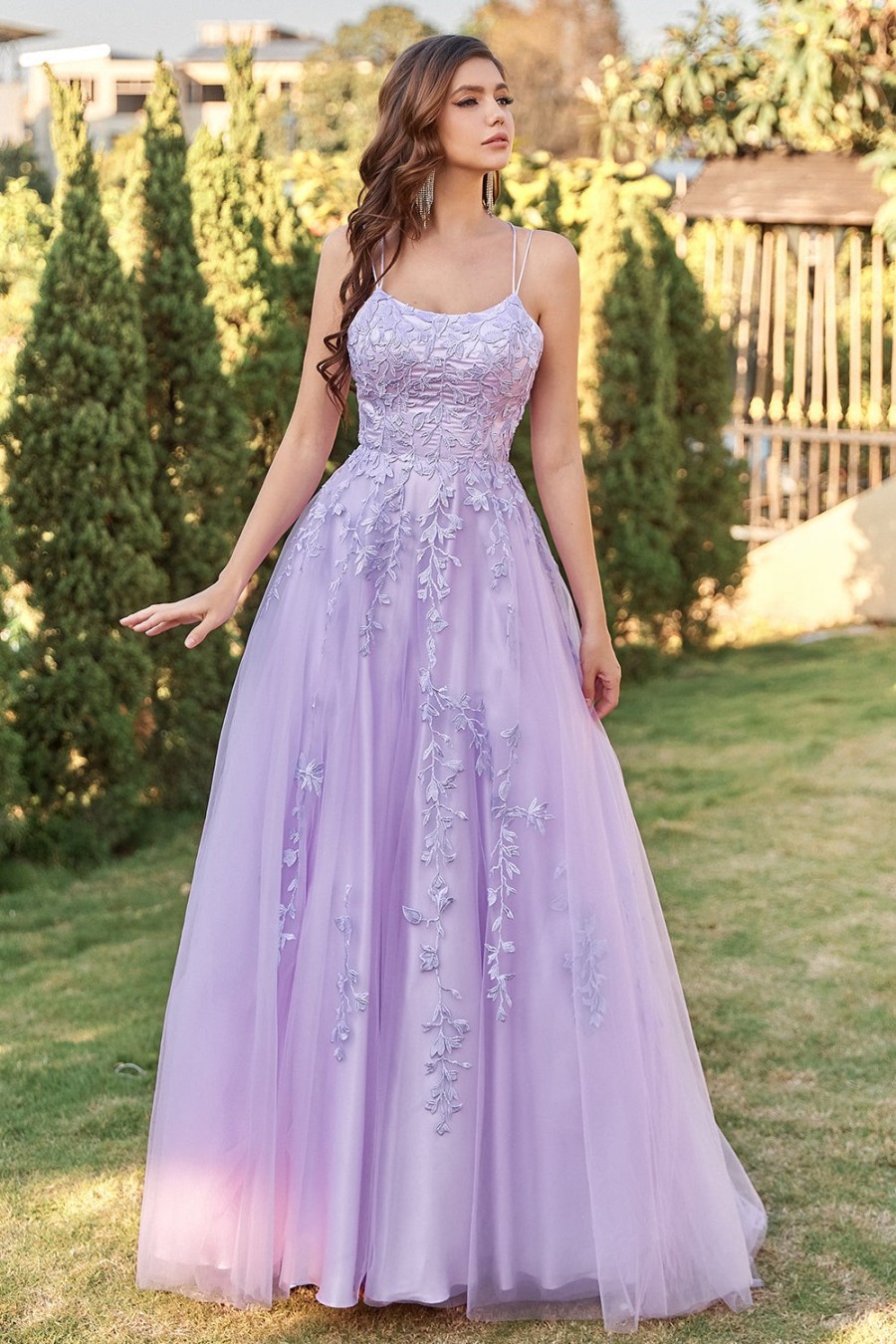 Festa ZAPAKA | Vestido De Baile De Tulle Roxo Com Apliques