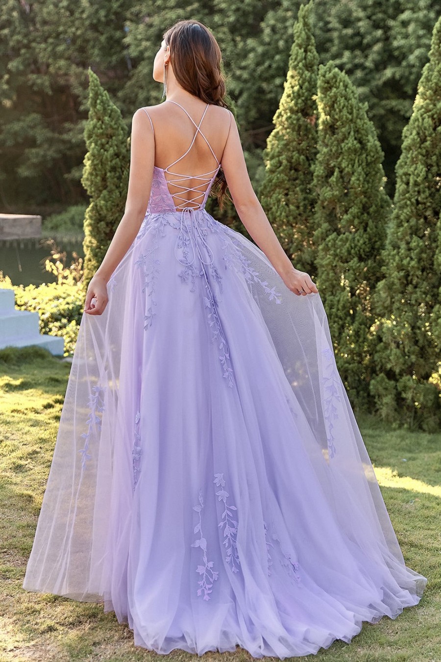 Festa ZAPAKA | Vestido De Baile De Tulle Roxo Com Apliques