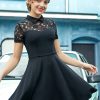 Festa ZAPAKA | Vestido Preto De Gola Alta Vintage