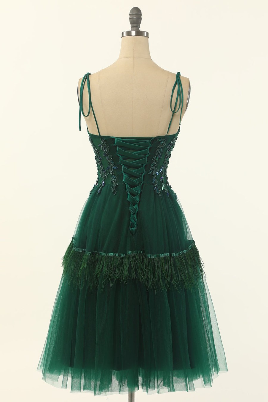 Festa ZAPAKA | Vestido De Baile De Tulle De Missanga Verde