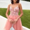 Festa ZAPAKA | Blush Appliques Tulle Bonito Vestido De Homecoming