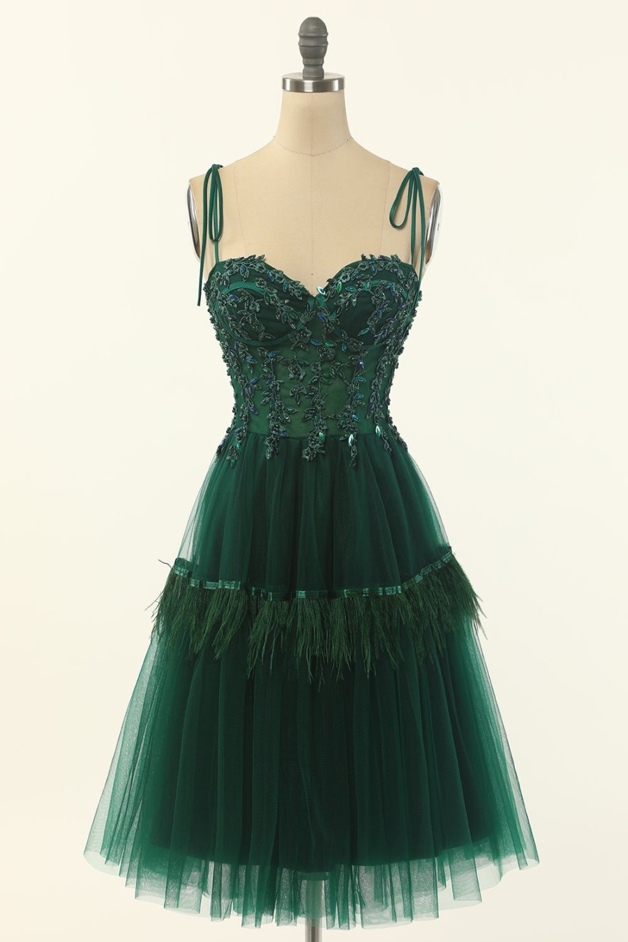 Festa ZAPAKA | Vestido De Baile De Tulle De Missanga Verde