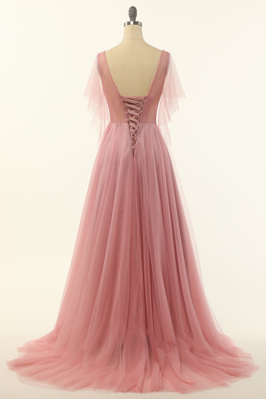 Festa ZAPAKA | Blush Beading Tulle A-Line Vestido De Baile