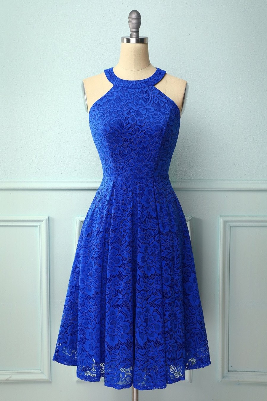 Festa ZAPAKA | Azul Royal Halter Lace Midi