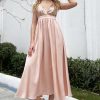 Festa ZAPAKA | Blush Spaghetti Alcas Sequins Vestido De Baile Com Fenda