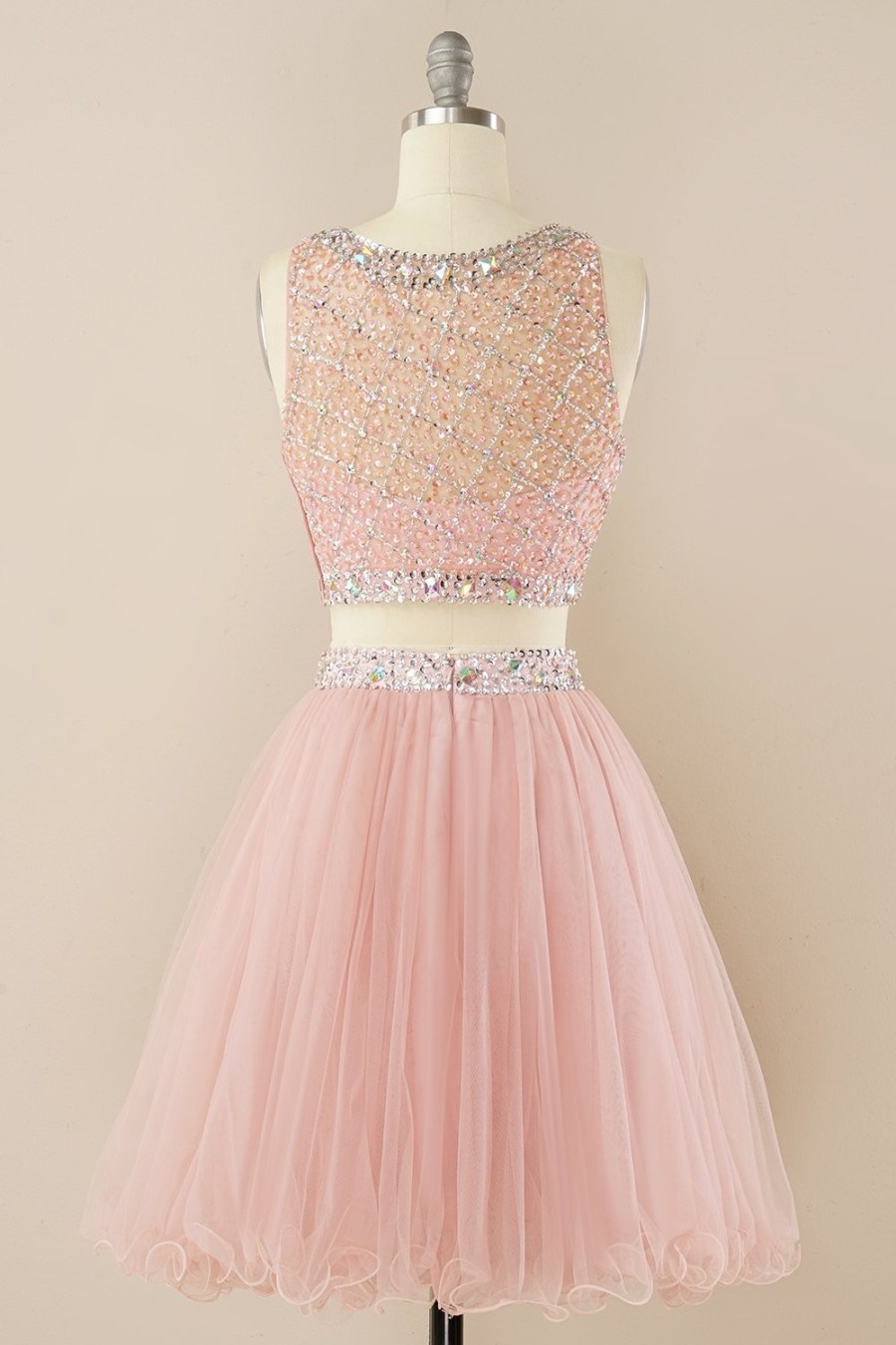 Festa ZAPAKA | Blush Beading Short Homecoming Dress