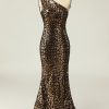 Festa ZAPAKA | Sereia One Shouler Dark Gold Sequins Vestido De Baile